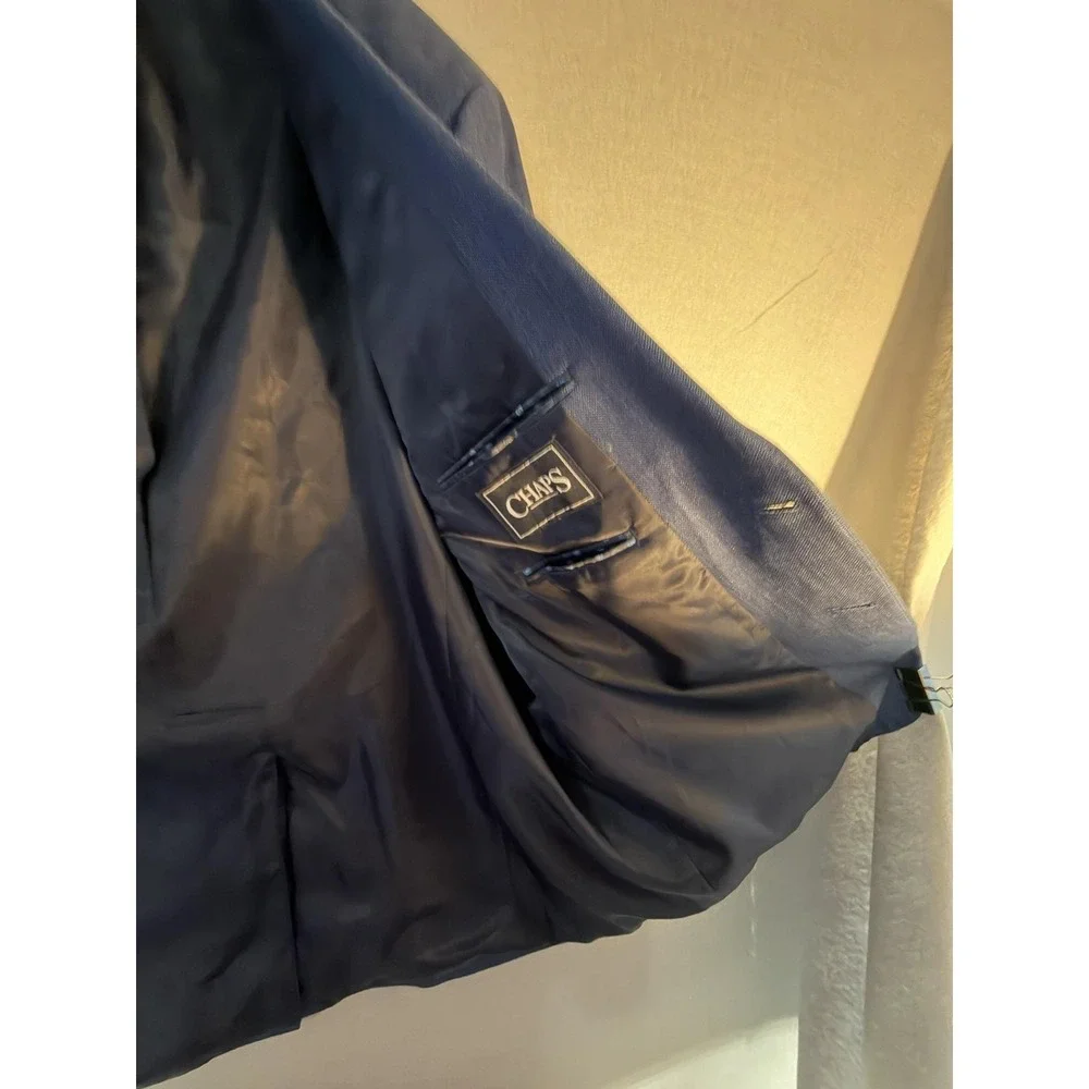 Chaps Blazer Sport Coat Mens 48 Cobalt Blue Lined Jacket Business Formal Wedding